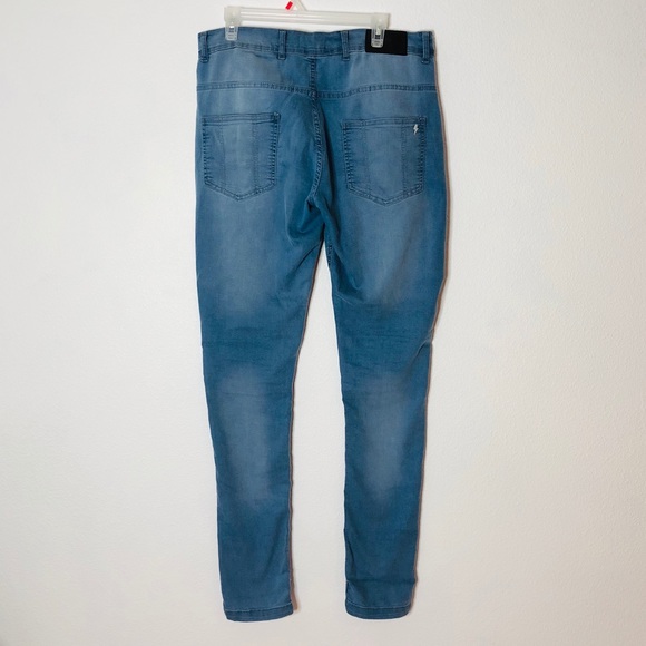 Alive Denim Destroyed Biker Jeans - Picture 2 of 6